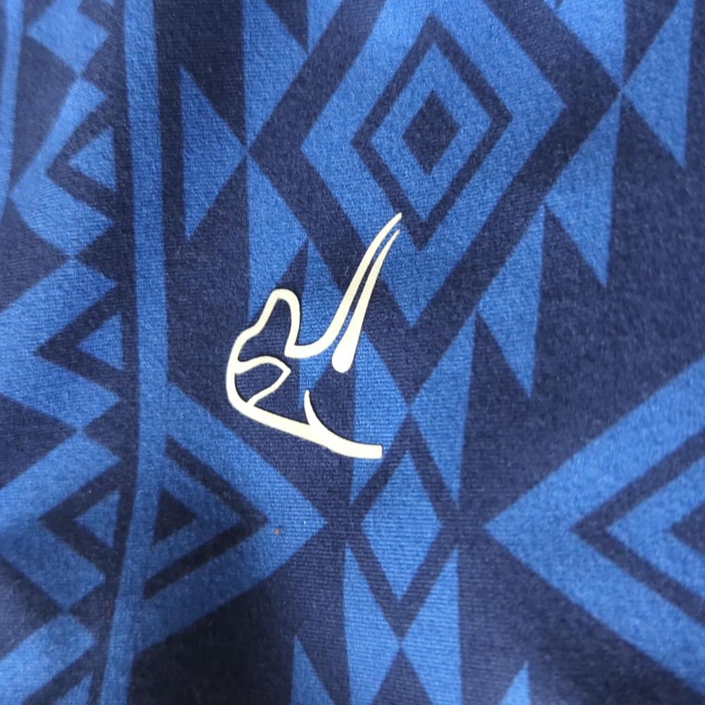 Rhoback Men's Performance Q-Zip Blue Geometric Pullover - Picture 3 of 5